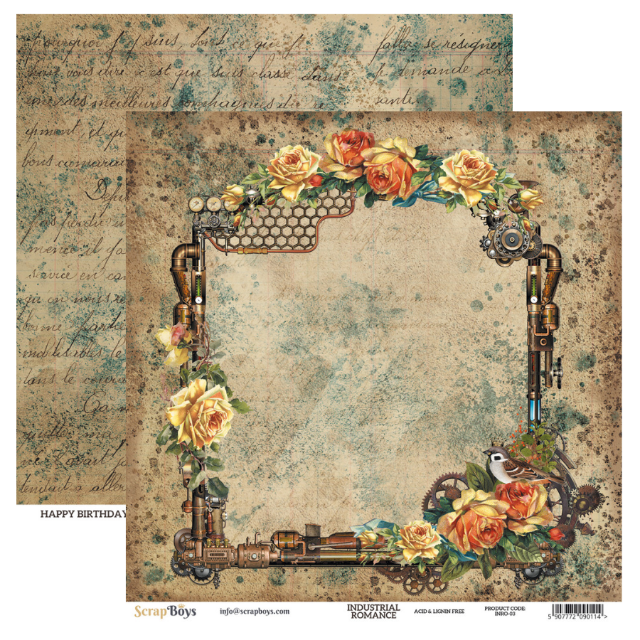INRO-03 Industrial Romance -Scrap Boys papier dwustronny 30,5x30,5cm5