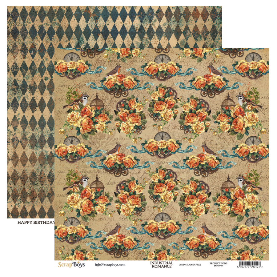 INRO-04 Industrial Romance -Scrap Boys papier dwustronny 30,5x30,5cm5