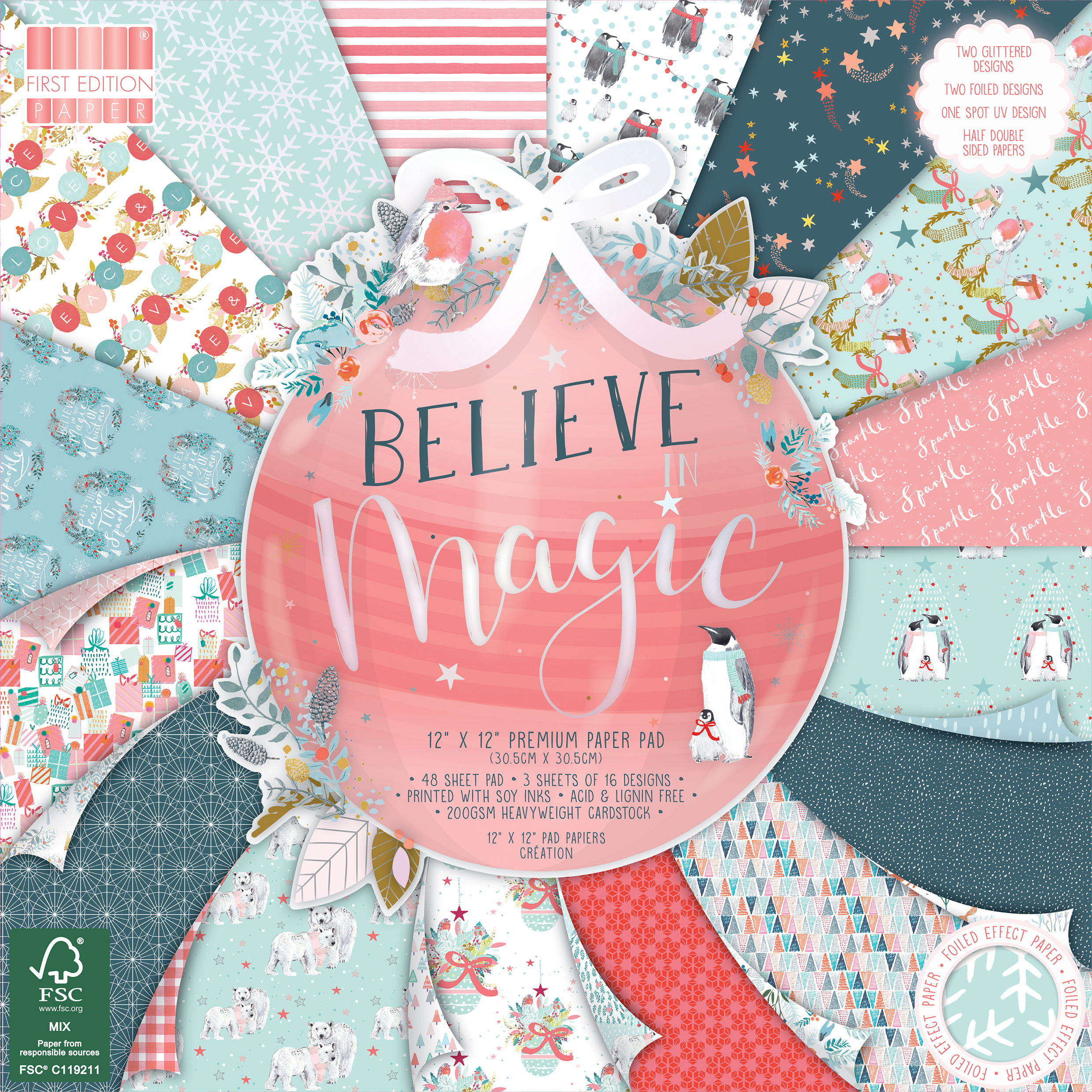 FEPAD215X19 Zestaw papierów 30,5x30,5cm-First Edition-Believe in Magic