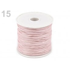 310030-15 Bawełniany sznurek woskowany gr. 1mm -róż jasny