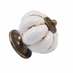 X1303B Uchwyt, gałka ceramiczna biała