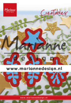 LR0634 Wykrojnik Marianne Design - CreaTables - Christmas Green - listki i gwiazdka
