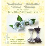 26.6630 Pręciki do kwiatków - black&silver (czarne matowe 80szt + srebrne perłowe 80szt)