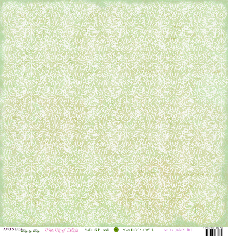 UHK-AV-DBD-SM04 AVONLEA-SUMMER-WHITE WAY OF DELIGHT-PAPIER DWUSTRONNY 30,5 x 30,5 cm