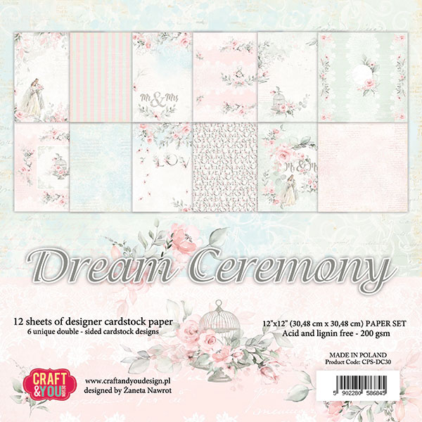 CPS-DC30 Zestaw papierów 30,5x30,5cm-Craft&You Design-Dream Ceremony