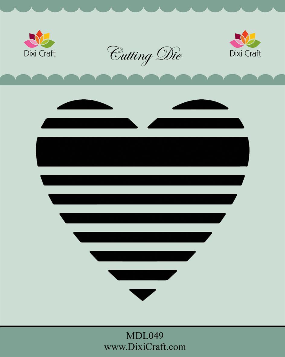 MDL049 Wykrojnik Dixi Craft-serce w paski