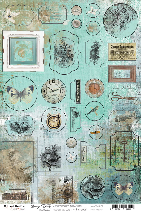 CC-CB-MM02 HAZY STREET - CARDBOARD DIE CUTS