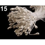 080911-15 Pręciki do kwiatków -perłowy błyszczący mała wiązka ok.150 szt