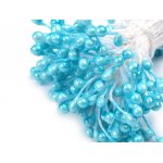 080911-5 Pręciki do kwiatków -perłowy niebieski lazurowy- mała wiązka ok.150 szt