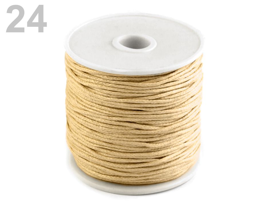 310030-24 Bawełniany sznurek woskowany gr. 1mm -beżowy