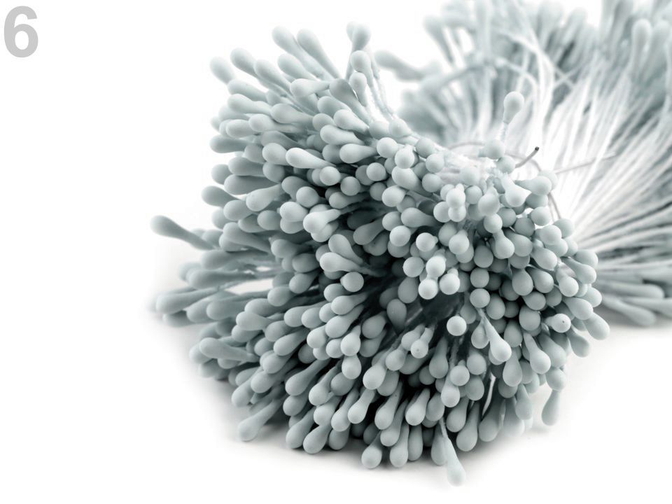 750934-13 Pręciki do kwiatków -NIEBIESKOSZARY- duża wiązka ok.400 szt