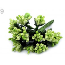 780759-9 Pręciki do kwiatów na druciku / bukiecik - jasny zielony