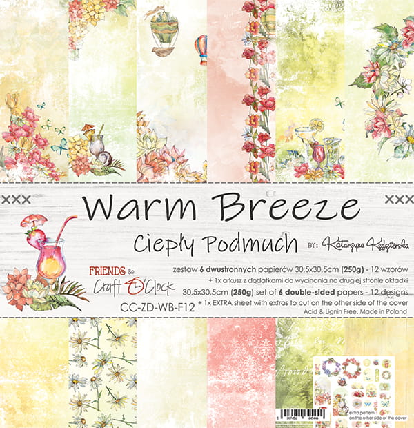 CC-ZD-WB-F12 WARM BREEZE- ZESTAW PAPIERÓW 30,5X30,5CM