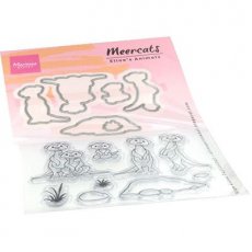 EC0183 Stemple silikonowe z wykrojnikami - animals meercats-surykatki