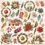 CP-CC07 Papier jednostronny-elementy-Craft&You Design 30,5x30,5 COLORS of CHRISTMAS 07