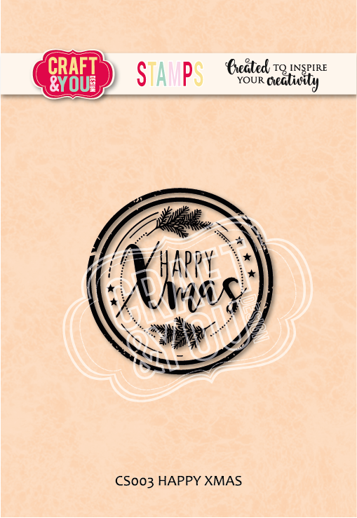 CS003 Stempel akrylowy- HAPPY XMAS