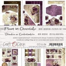 CC-JJ-36 PLUM IN CHOCOLATE - JUNK JOURNAL SET - ZESTAW DODATKÓW