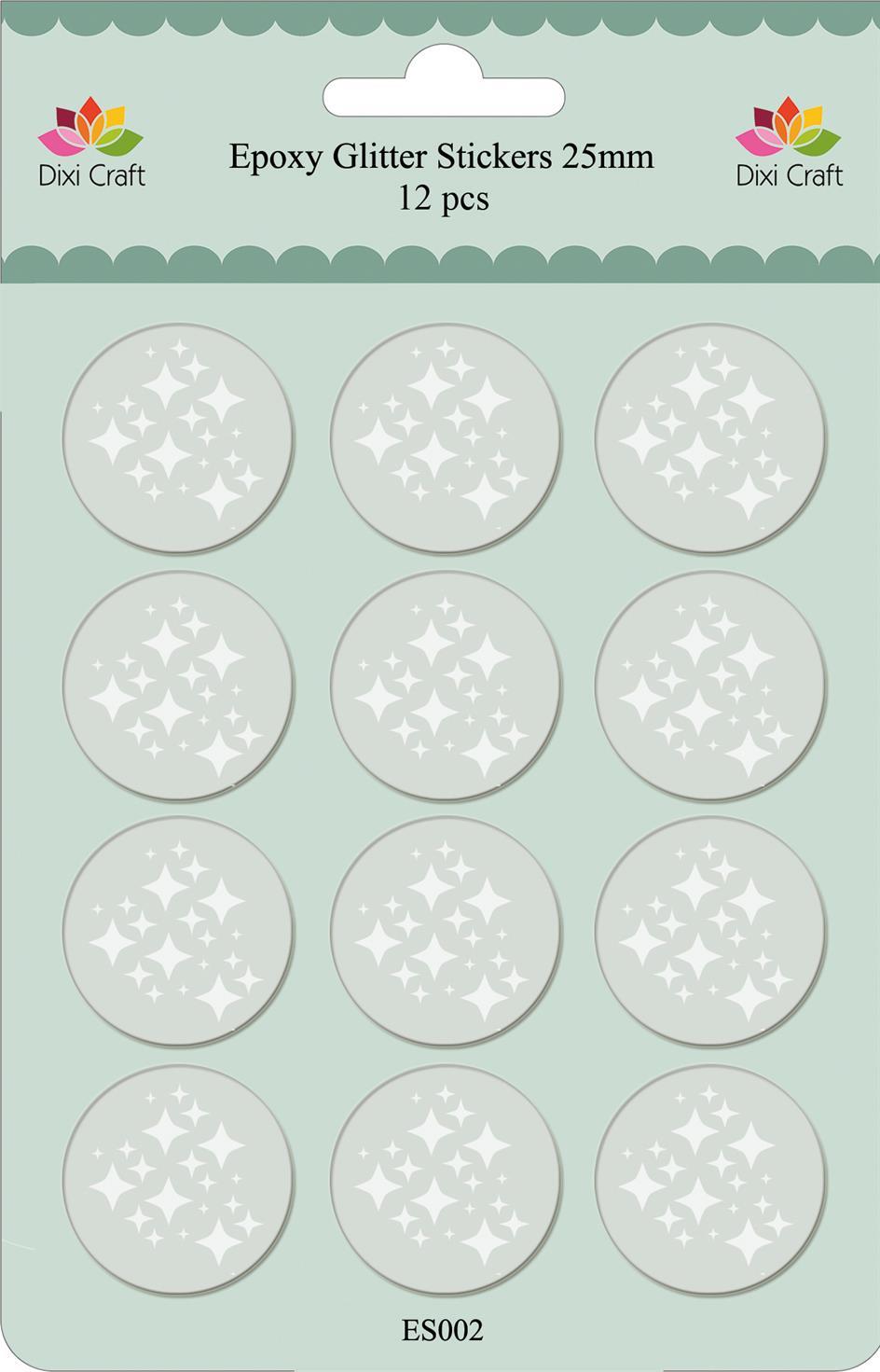 ES002 Naklejki epoksydowe przeźroczyste z brokatem w kolorze SEPIA - Vintage