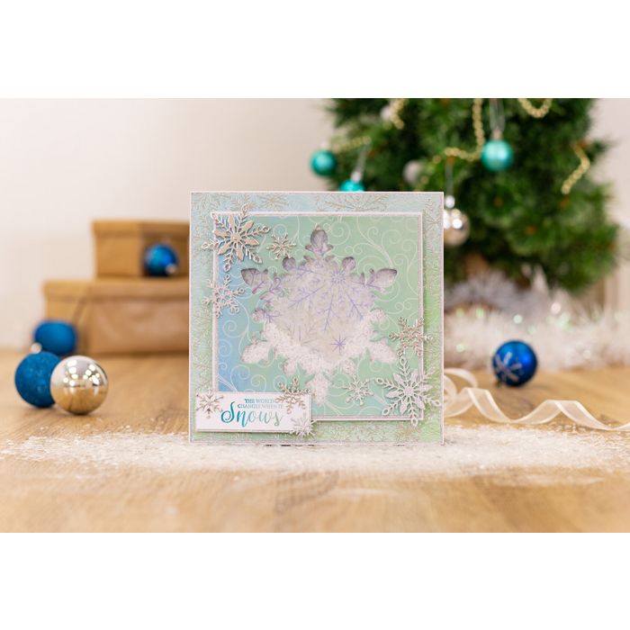 S-GS-MD-FRWI Wykrojnik Glittering Snowflakes - Frosted Window - oszronione okno, płatki śniegu