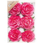 354122-995-3 Duże papierowe róże -6 szt- różowy