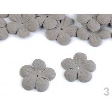 390657-SZP  Bawełniane kwiaty- szary perłowy- 20 szt śr.27 mm