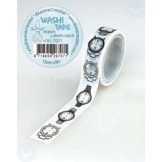 61.7071 Washi tape Watch & Alarm clock 15mm x 5m - taśma zegarek i budzik