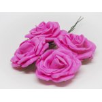 CKF-L-003 Piankowe róże 4cm/4szt -ciemnoróżowe