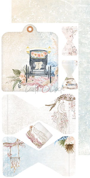 CC-JJ-F17 WEDDING DREAM - JUNK JOURNAL SET - zestaw dodatków