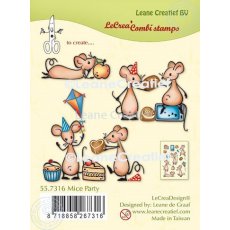 55.7316 Stemple akrylowy Leane Creatief - Mice party - party, impreza, myszka, myszki, myszy