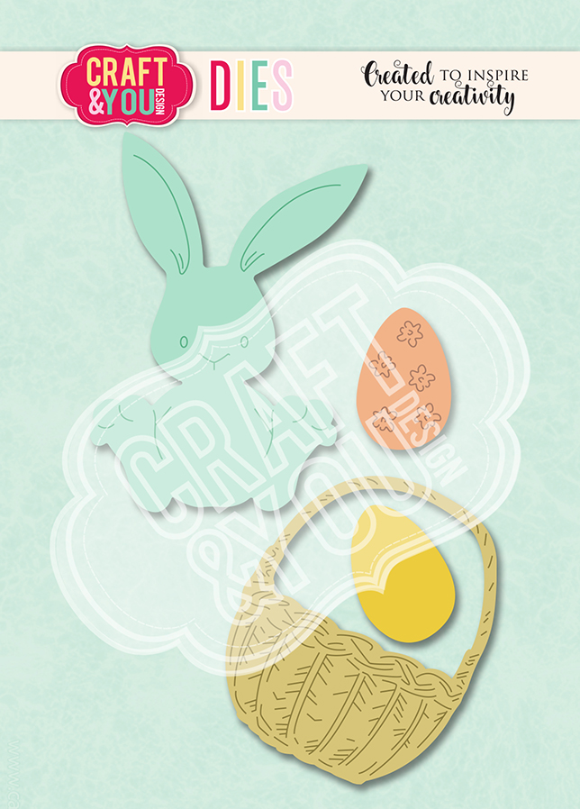 CW113 WYKROJNIK - easter bunny - Króliczek, koszyk, pisanki - Craft&You Design