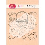 CS013 Stempel akrylowy- Easter set 2 - koszyk, kaczuszki, zajączki, pisanki