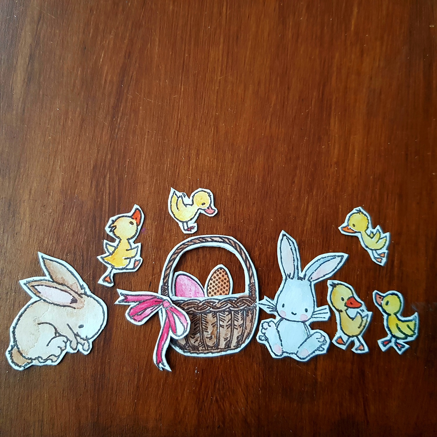 CS013 Stempel akrylowy- Easter set 2 - koszyk, kaczuszki, zajączki, pisanki