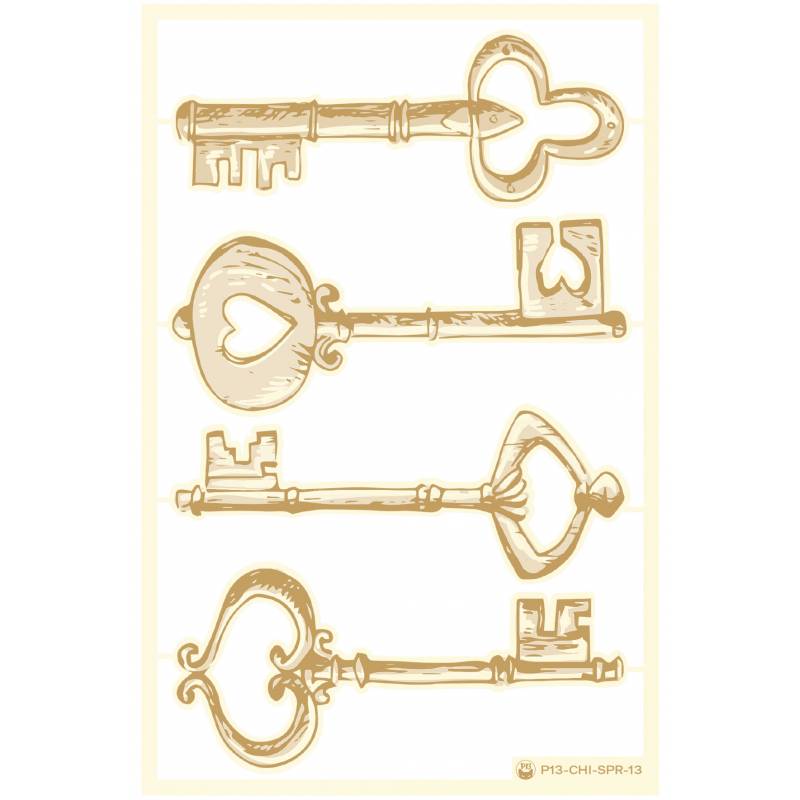 P13-CHI-SPR-13 ZESTAW TEKTUREK - klucze - Springtime 13 - 10x15cm, 4szt.