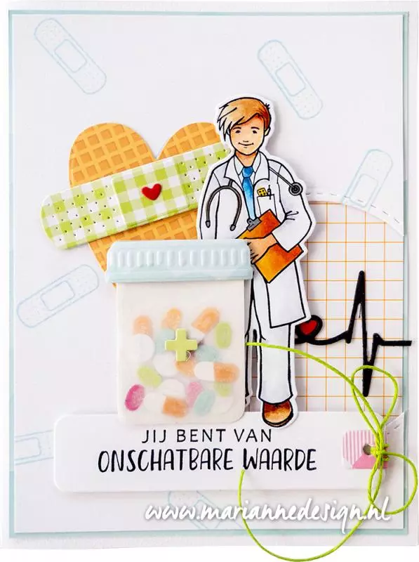 CR1547 Wykrojnik Marianne Design - CreaTables - BAND AID & PILLS - tabletki, plasterek, słoiczek
