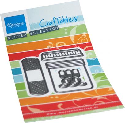 CR1547 Wykrojnik Marianne Design - CreaTables - BAND AID & PILLS - tabletki, plasterek, słoiczek