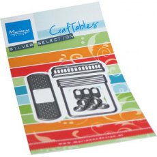 CR1547 Wykrojnik Marianne Design - CreaTables - BAND AID & PILLS - tabletki, plasterek, słoiczek