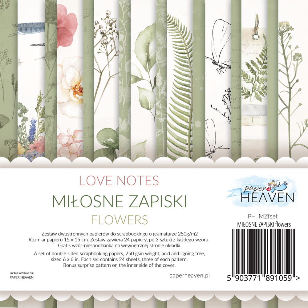 PH-MZ15FL MIŁOSNE ZAPISKI - FLOWERS - BLOCZEK 15 x 15 cm