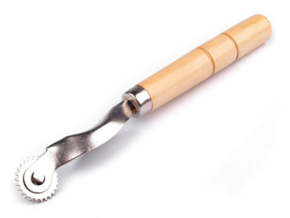 RAD1 Metalowe radełko krawieckie z drewnianą rączką 15cm