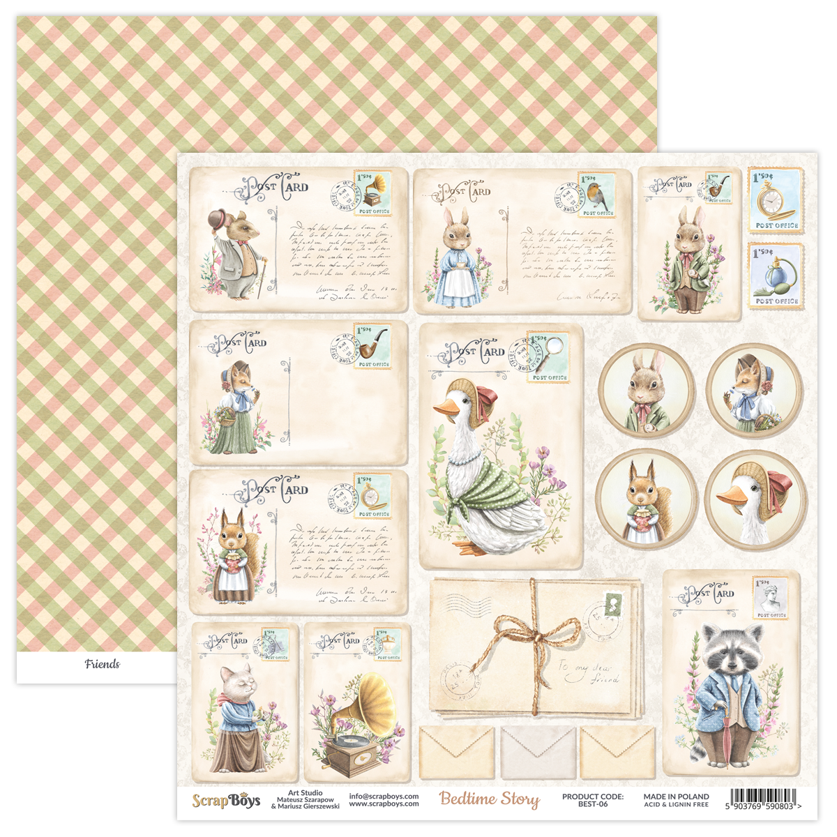 BEST-08 Zestaw papierów 30,5x30,5 cm Scrap Boys - BEDTIME STORY