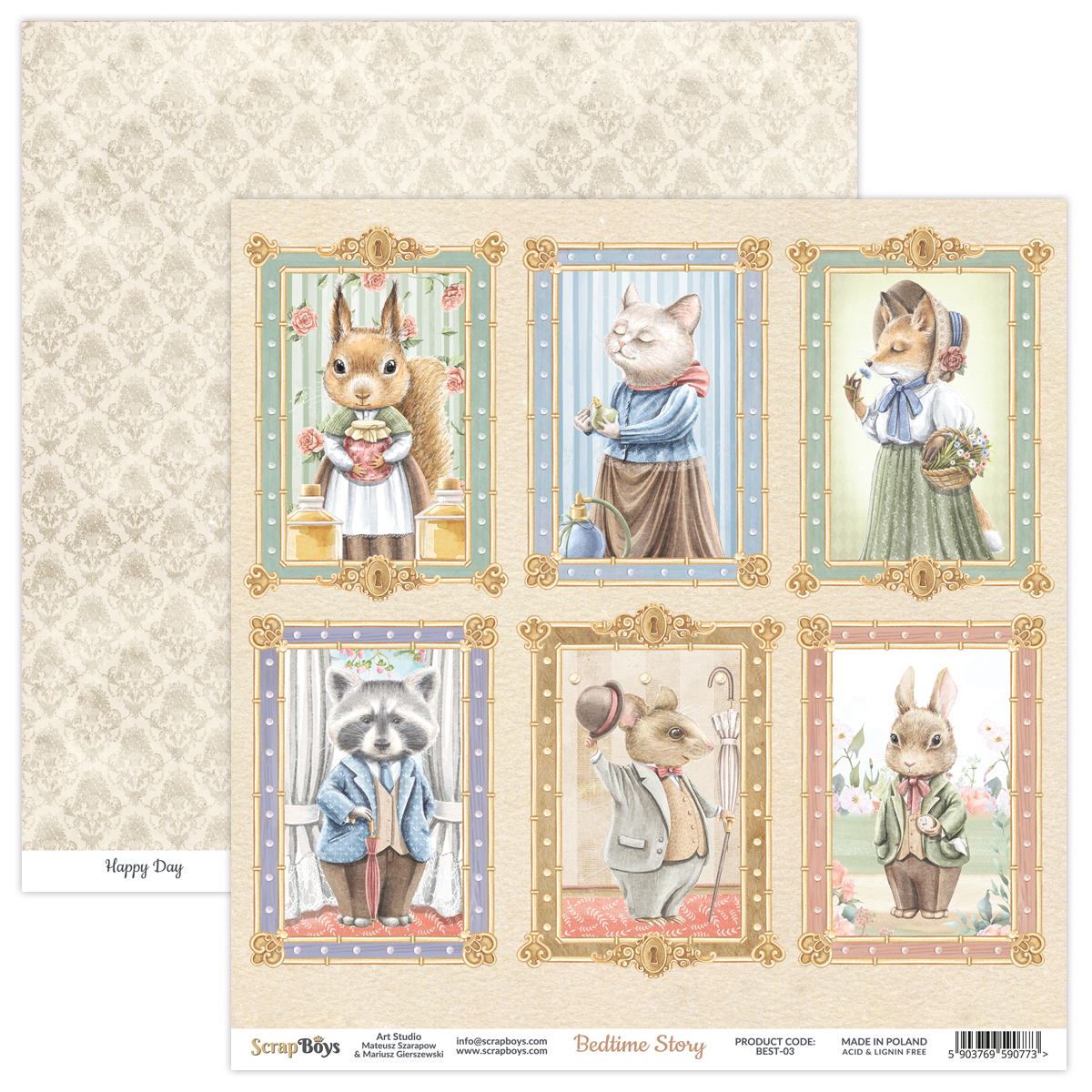 BEST-08 Zestaw papierów 30,5x30,5 cm Scrap Boys - BEDTIME STORY