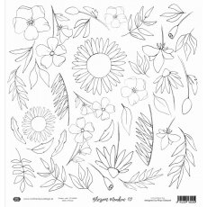 CP-BM09 Papier akwarelowy-elementy-Craft&You Design 30,5x30,5 BLOSSOM MEADOW 09