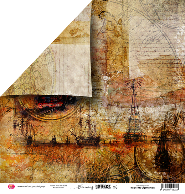 CP-BG06 Papier dwustronny Craft&You Design 30,5x30,5 BLOOMING GRUNGE 06