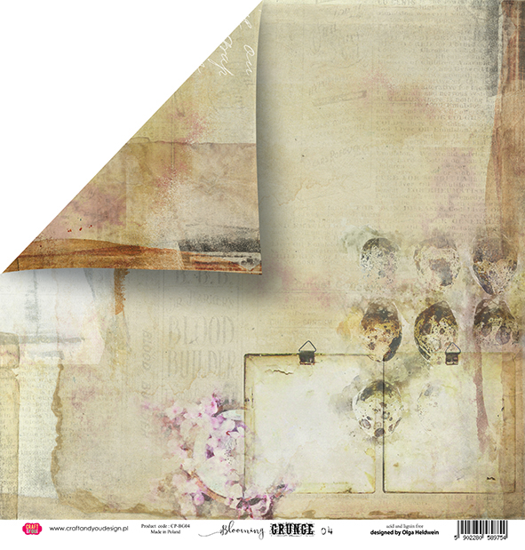 CP-BG04 Papier dwustronny Craft&You Design 30,5x30,5 BLOOMING GRUNGE 04