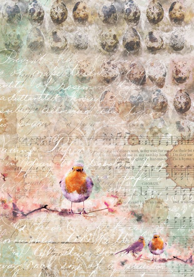 CR02-BG02 Papier ryżowy - Craft&You Design A4 BLOOMING GRUNGE 02