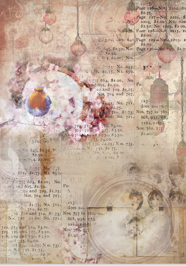 CR04-BG04 Papier ryżowy - Craft&You Design A4 BLOOMING GRUNGE 04