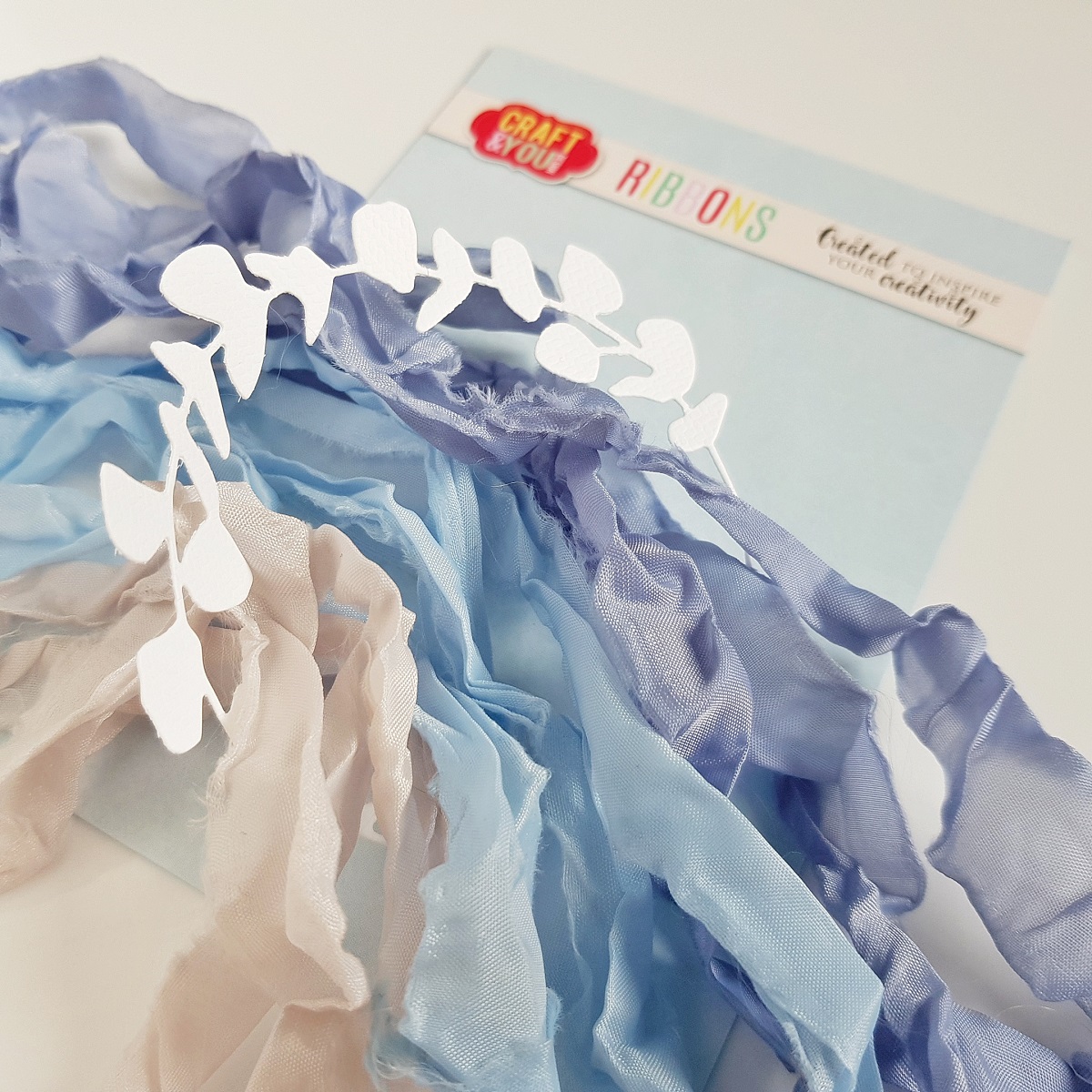 CRIB-007 RIBBONS - tasiemki vintage - MORNING MIST - Craft&You Design