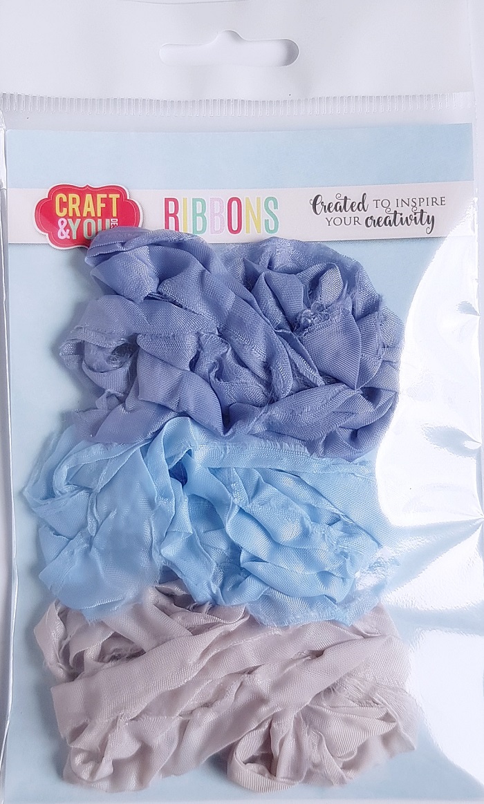 CRIB-007 RIBBONS - tasiemki vintage - MORNING MIST - Craft&You Design