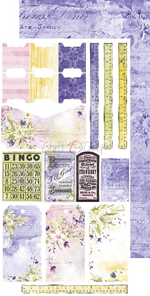 CC-JJ-38 SUMMER FLOWERS - JUNK JOURNAL SET - zestaw dodatków