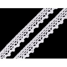 550008-1 Koronka bawełniana 10 mm klockowa - 1m - biała
