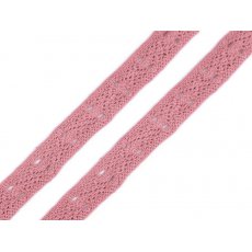 550094-3 Koronka bawełniana szerokość 12 mm - 5m - stary róż